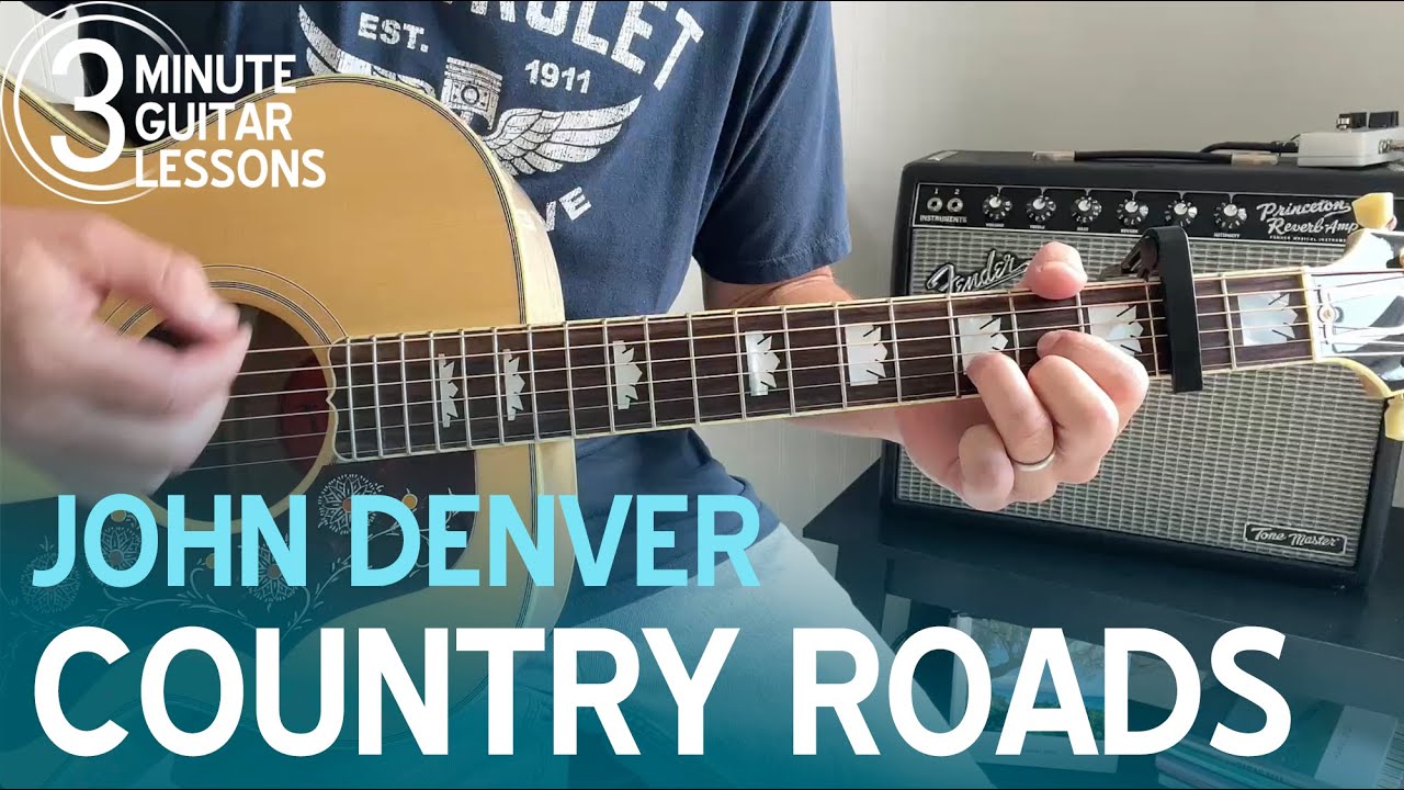 Learn Country Roads in 3 Minutes! Beginner Guitar Lesson (John Denver)