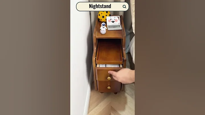 Solid Wood Narrow Nightstand   #furniture  #home #wood #storage  #bedroom #shorts