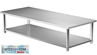 VEVOR Stainless Steel Prep Table 72 x 30 x 34 Inch 550lbs