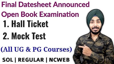 DU-SOL Final Datesheet Open Book Examination Announced | Mock Test | NCWEB| REGULAR| Jasmeet Classes