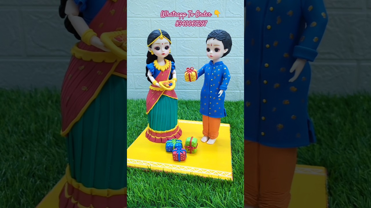 12 inch Customised Rakshabandhan Gift Item💕👌🥰❤️12 Inch Function Doll Makeover With Homemade Clay🥰💃💕