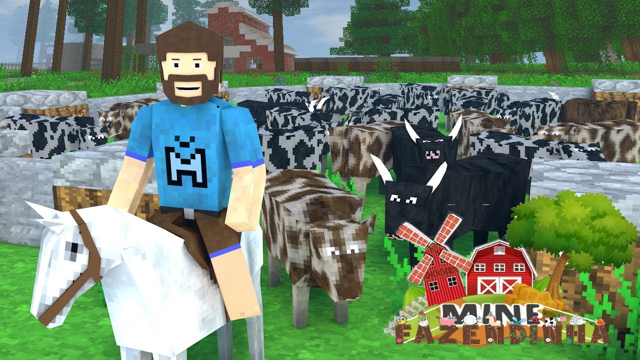 CURRAL LOTADO DE VACAS NA MINE FAZENDINHA EPISODIO 18 SURVIVALCRAFT 2