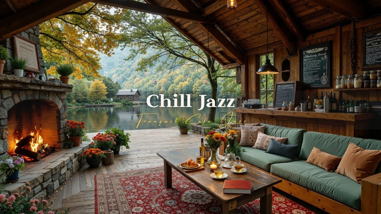 Спокойный Осенний Джаз В Rustic Coffee Cabin Ambience | Джаз В Chill Café Для Спокойного Начала Д...