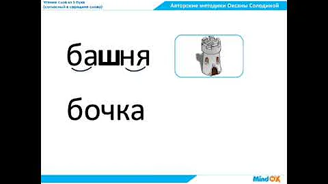 Чтение слов из 5 букв с согласным посередине.