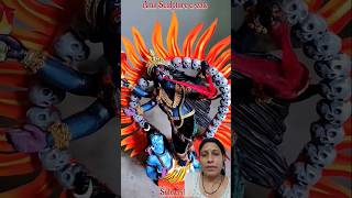 beautiful art maa kali murti with mhadev clay art 🔱 #art #kalimurti #craft #painting #viral