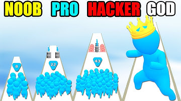 NOOB vs PRO vs HACKER vs GOD in Running Crowd