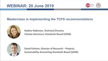 Masterclass in implementing the TCFD recommendations