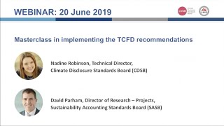 Famous Masterclass in implementing the TCFD recommendations Profile