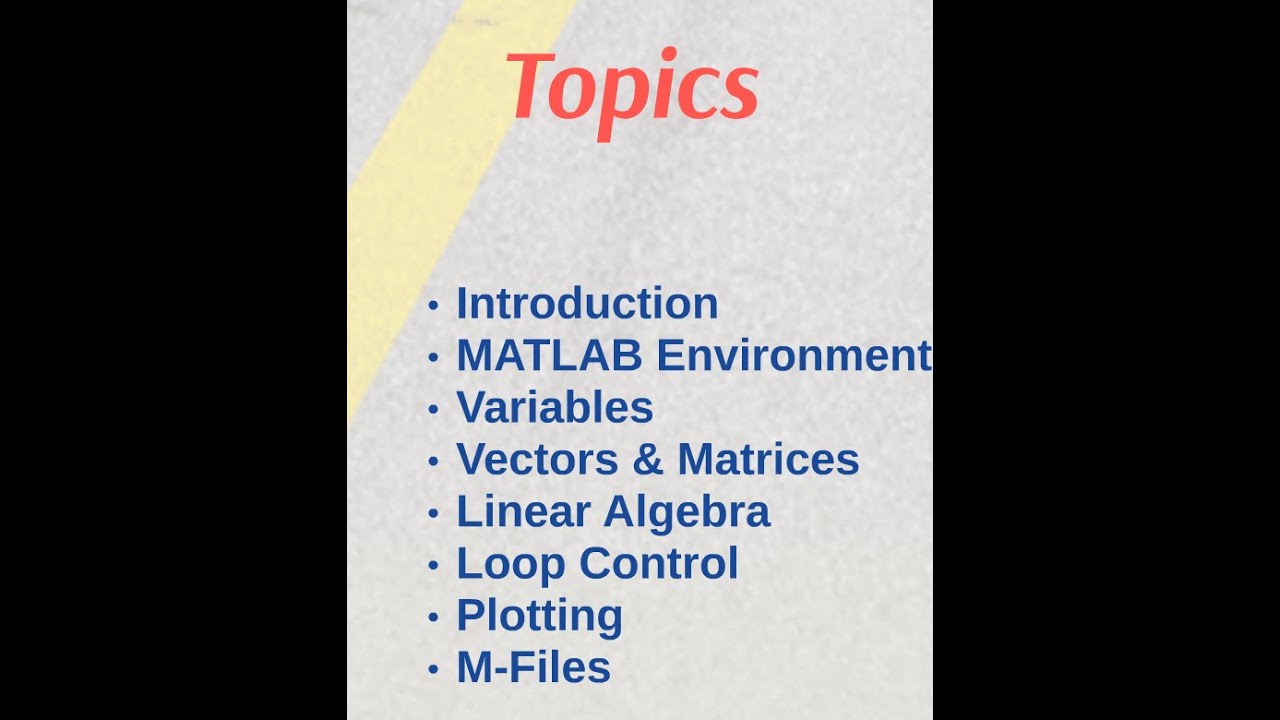 مراجعة شاملة للبرمجة باستخدام الماتلاب Review on MATLAB - YouTube