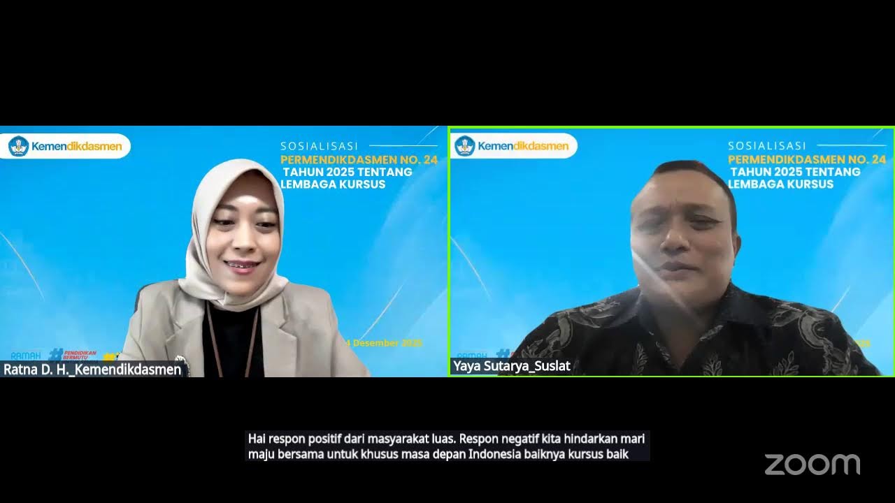 Sosialisasi Permendikdasmen No. 24 Tahun 2025 tentang Lembaga Kursus
