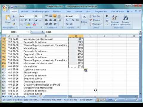 Extraer Una Muestra Aleatoria Simple Con Excel 2007.swf - YouTube