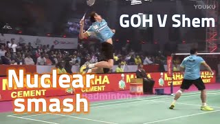 Malaysia's GOH V Shem with badminton nuclear bomb smashing-highlights