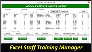 Staff Training Manager - VBA Excel Database- Part 1 screenshot 1