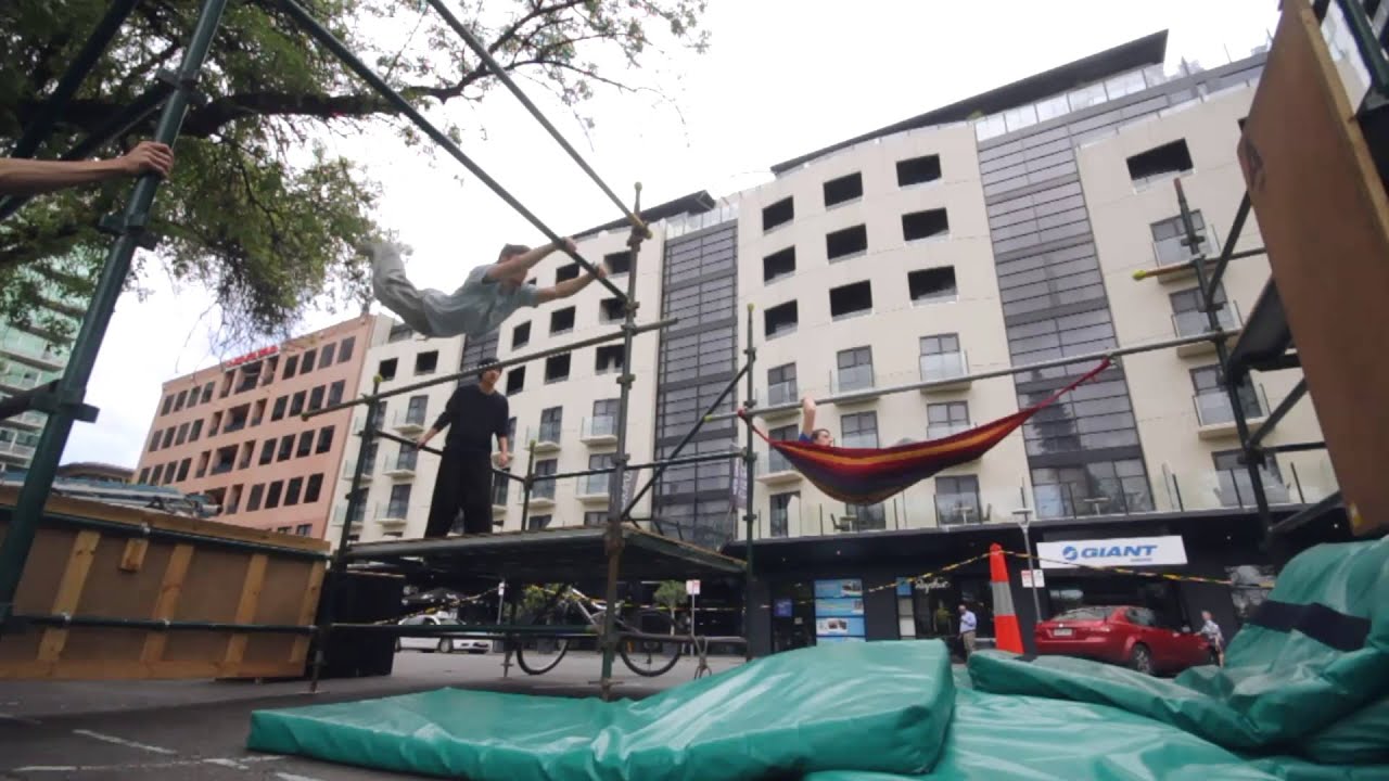 Parkour at Adelaide PARK(ing) Day 2013