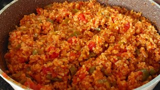 : PILAV ENFES!! - Salcali Domatesli Sebzeli Bulgur Pilavi Tarifi - Salcali Bulgur Pilavi Nasil Yapilir