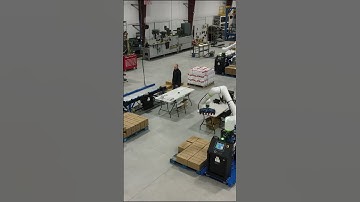 We love to see multiple Hermes Mobile Cobots on our floor palletizing!  #fanucrobotics #robot