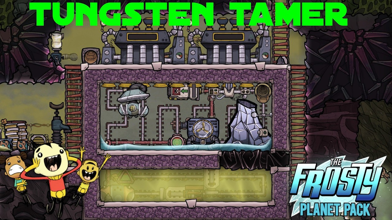 Making a tungsten volcano tamer || Oxygen not Included Frosty Planet Pack