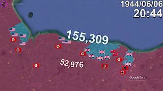 Battle Of Normandy D-Day In 1 Minute Using Google Earth