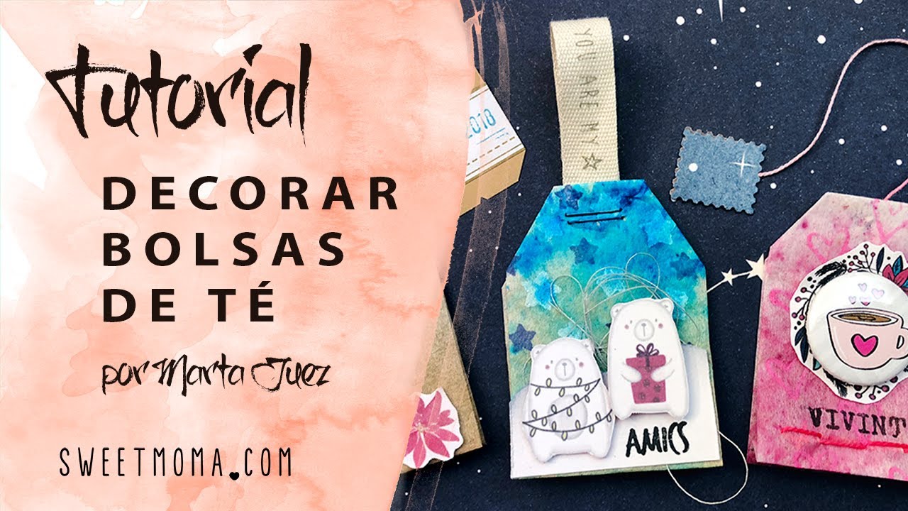 Decorar bolsas de té - Tutorial scrapbook 