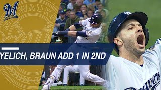 NLCS Gm6: Yelich, Braun doubles extend Crew's lead in the 2nd