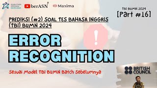 PREDIKSI SOAL TBI BUMN ERROR RECOGNITION | TBI BUMN 2024