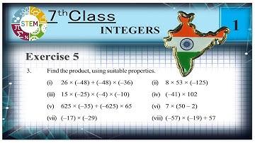 Find the product, using suitable properties. in telugu