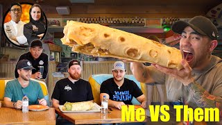 Taking On A MONSTER BURRITO Challenge Against A Team of 3 | Me VS Them | HellthyJunkFood