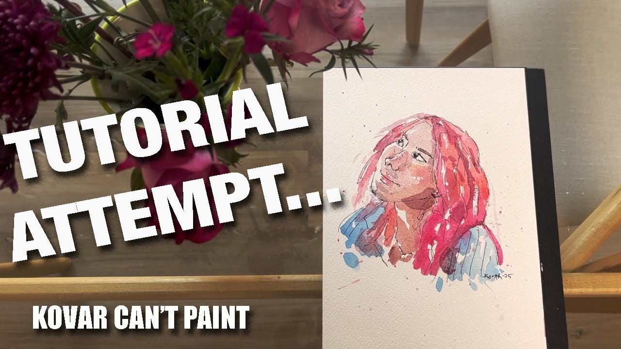 #27  Portrait Drawing with Pen & Watercolor | Ink & Wash Practice