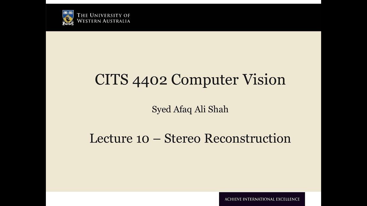 Lecture - Stereo Reconstruction