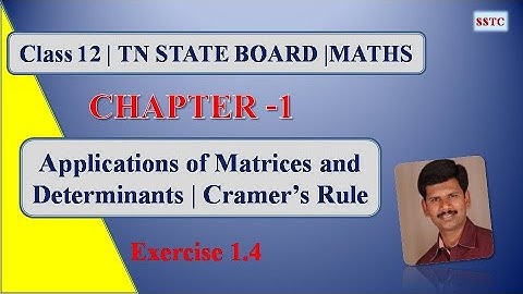 Class 12 Maths|Chapter 1| Application of Matrices and Determinants| Exercise 1.4|Q.No.3