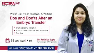 Dos and Don’ts After an Embryo Transfer