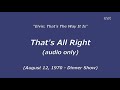 Elvis Presley, That's All Right (Audio Only) 1970.08.12. DS