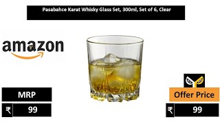 Pasabahce Karat Whisky Glass Set, 300ml, Set of 6, Clear