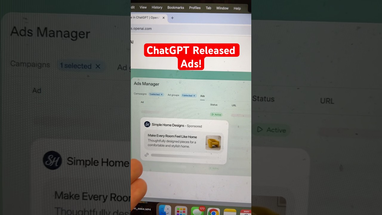 ChatGPT Just Launched Ads For Everyone! #shorts