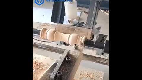 WS-L1530A Auto feeding CNC wood lathe with loading and unloading system for turning and milling