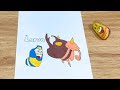 Drawing Parrot And Brown, Blue | LARVA Animation ASMR | LARVA ART