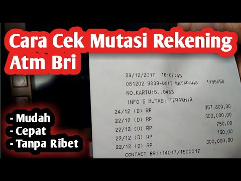 Cara Cek Mutasi Rekening Di Atm Bri Youtube Cara Cek Mutasi Rekening Di Atm Bri Youtube