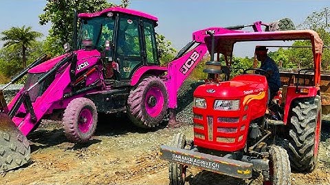 JCB 3dx Backhoe Loading Mud in Mahindra 475 JCB miti khudai JCB leveling Work #jcb #jcb3dx #farming