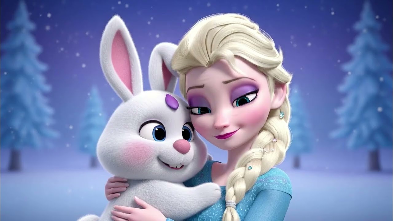 Эльза и её подружка-снежный зайчик | Спокойная зимняя песенка для сна