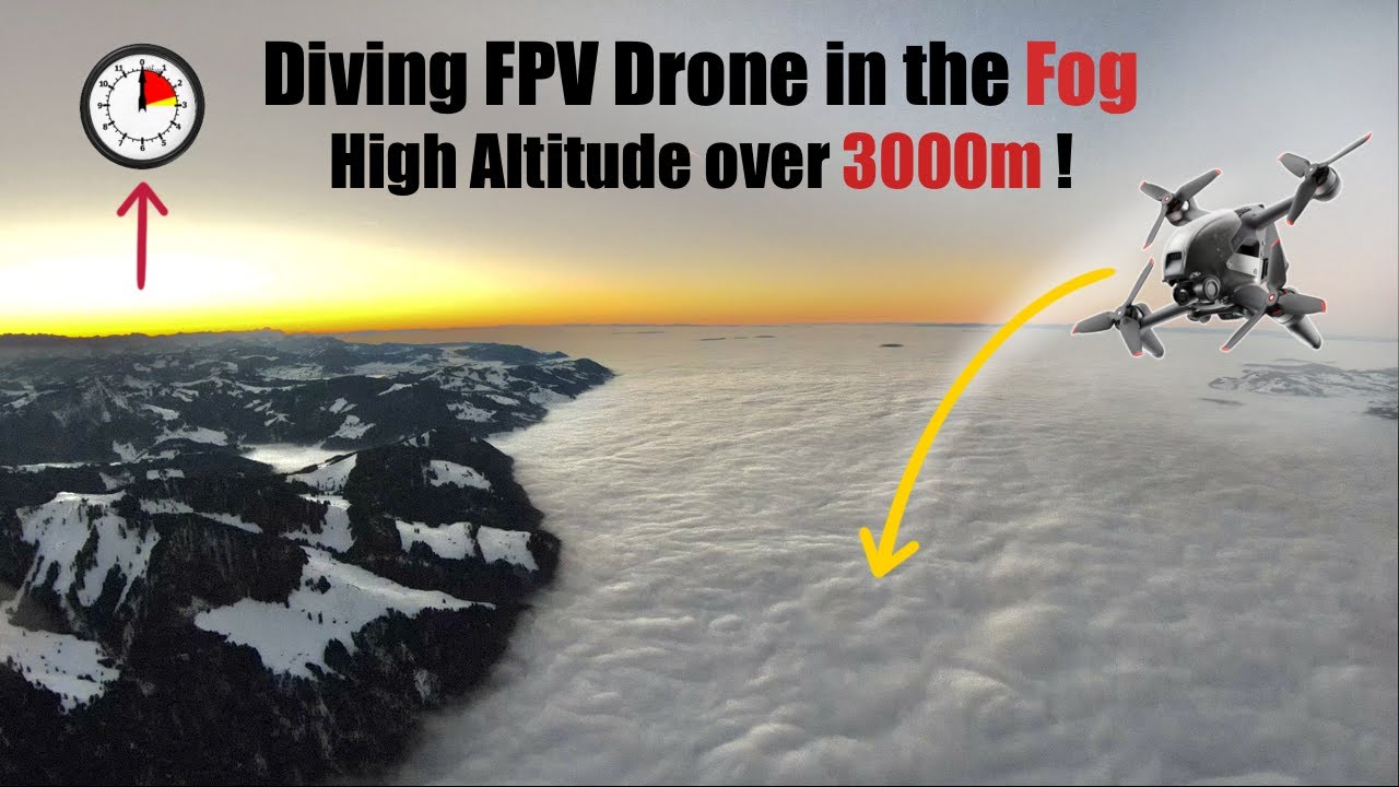 Diving my DJI FPV Drone in the Fog. Very high Altitude over 3000m!