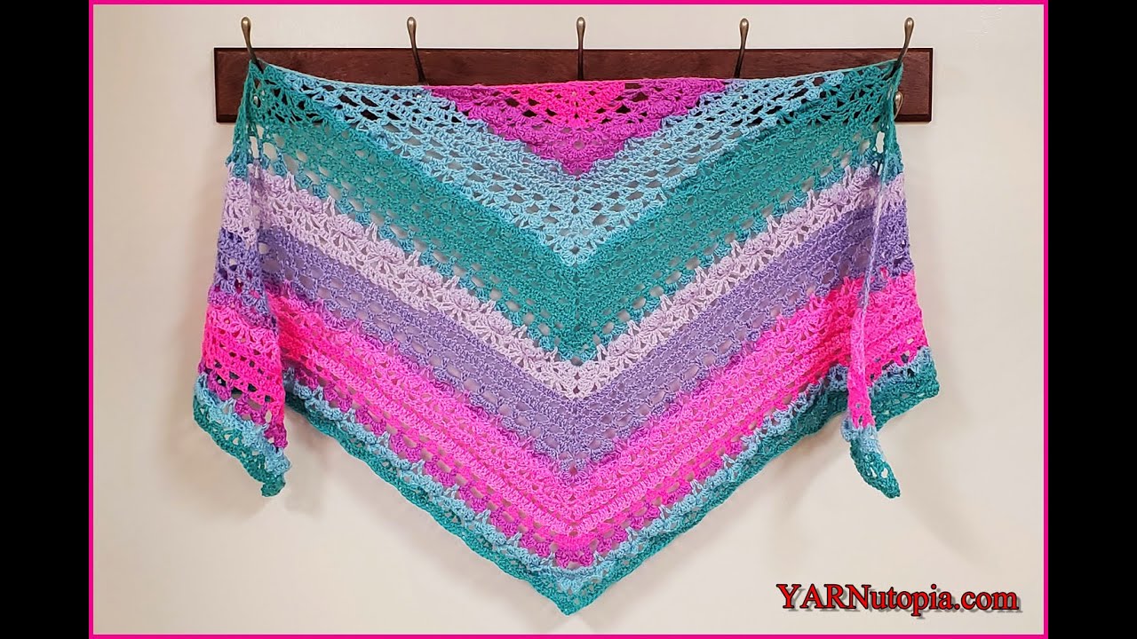 How to Crochet Tutorial: DIY Summer Breeze Triangle Shawl by