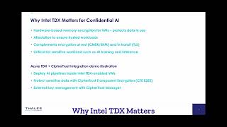 Intel TDX + Thales CipherTrust | Attested Confidential Compute for Secure AI