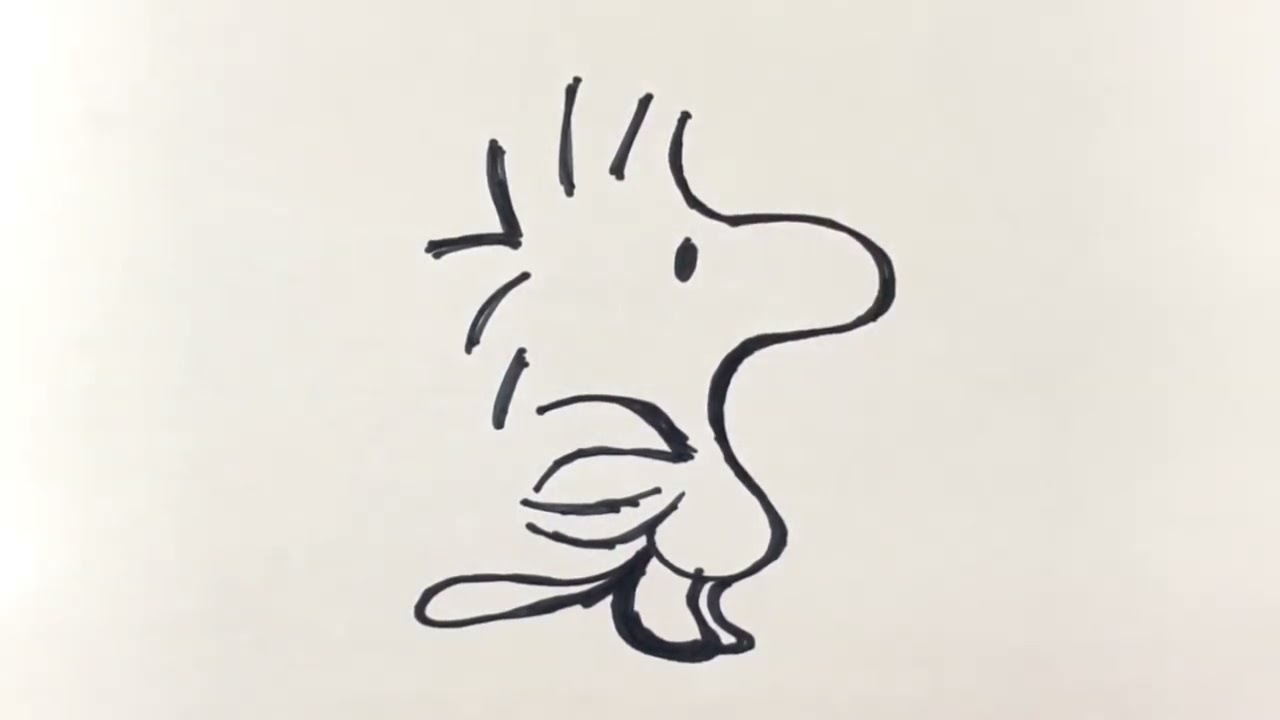 簡単 ウッドストックの描き方 ゆっくり描いてみた スヌーピー How To Draw Wood Stock Snoopy Youtube