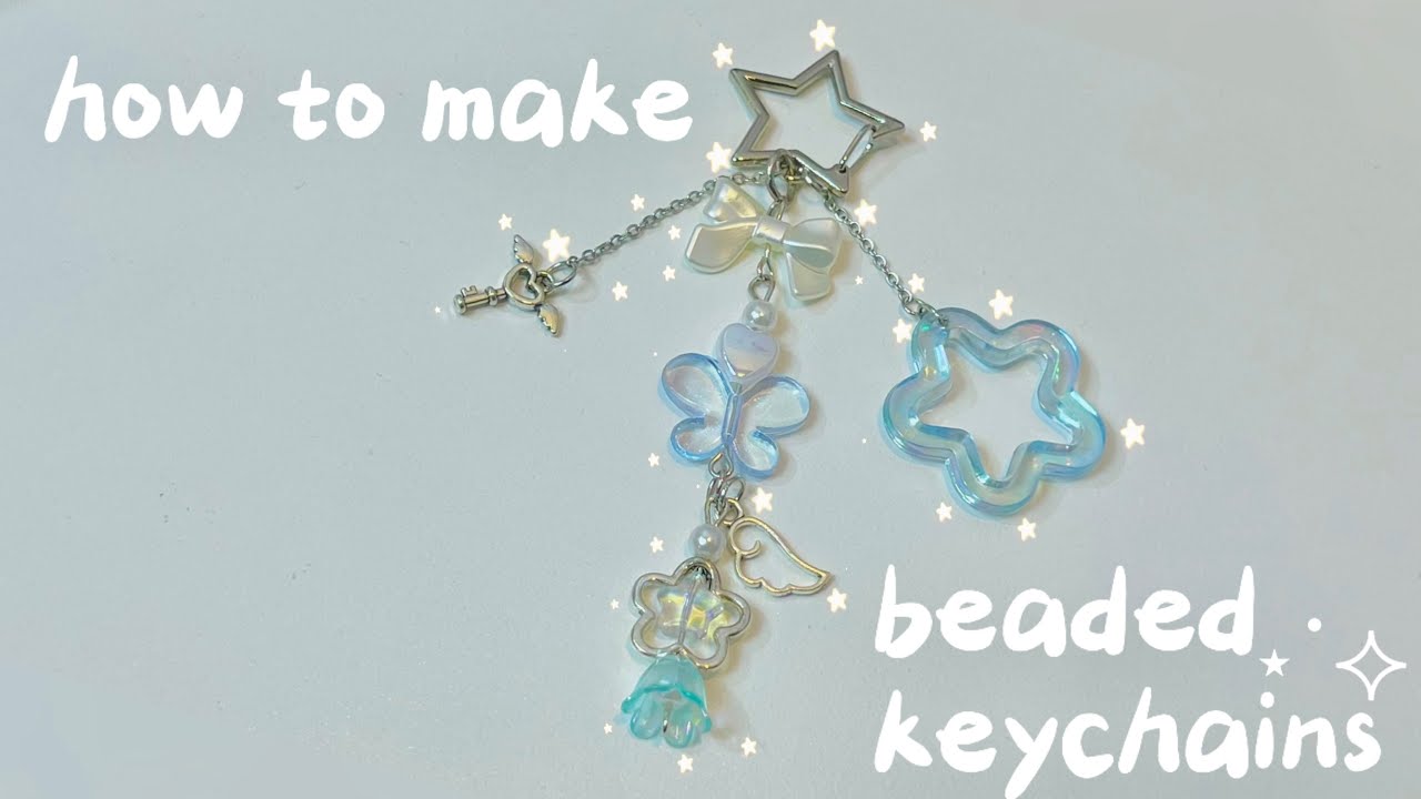 Keychain Drawing Tutorial How to make cute keychains~ โหเฟ DIY beaded keychains | easy tutorial ...