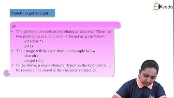 Unformatted Input output functions Functions get and put