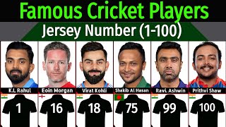 Famous Cricketers Jersey Number From 1 to 100 | Cricketers Jersey Number in Serial |