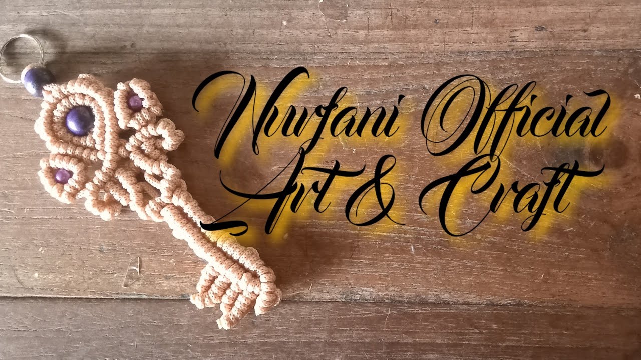 Tutorial Keychain Tali Mecrame 131) tutorial macrame keychain key shape🗝️ gantungan kunci dari tali ...
