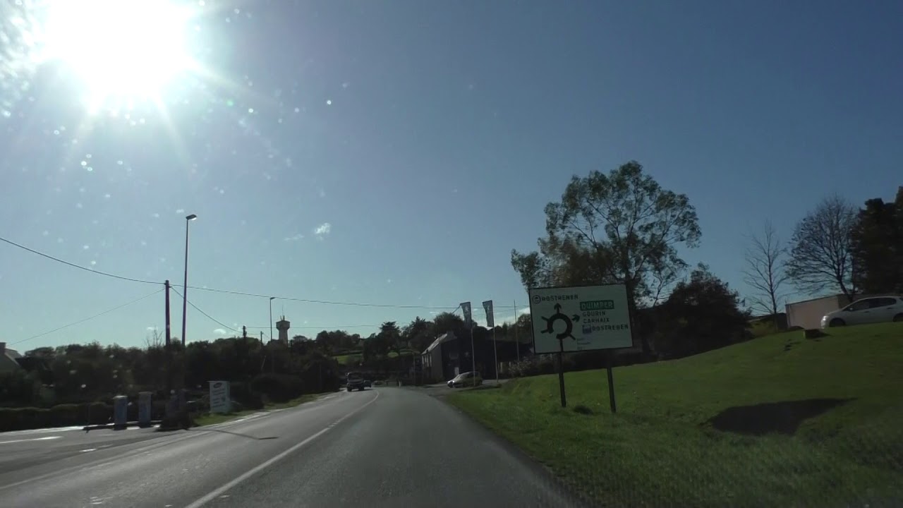 Driving On Route de Saint Brieuc D790, 22110 Rostrenen, Côtes d'Armor, Brittany, France