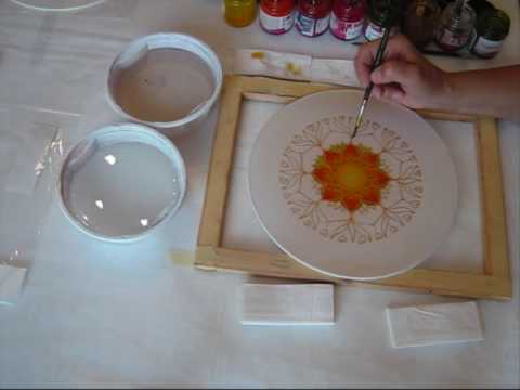 SILK PAINTING -- Mandala painting