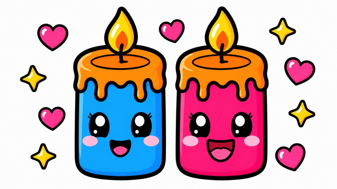 How to Draw Candles | Easy Candle Drawing for Kids - YouTube